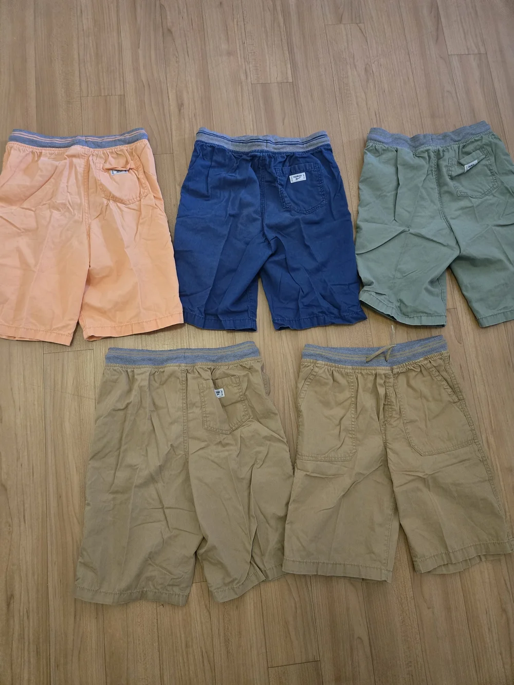 Bundle OshKosh Boys Shorts Lot Size 12/12A 5 Pairs Pull-On Elastic Waist